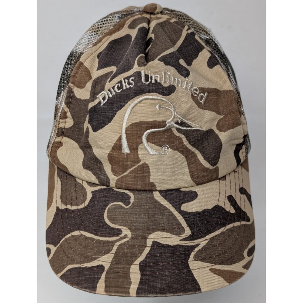 Vintage Ducks Unlimited Hat Cap Snapback Trucker Camo Camouflage